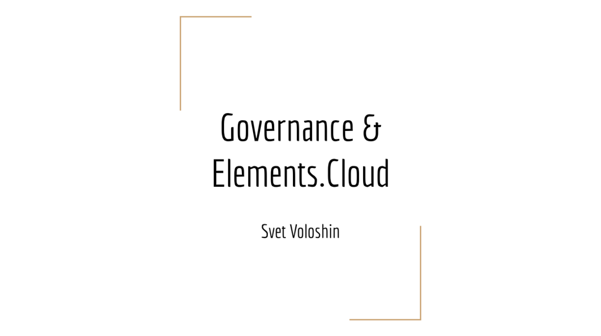 Governance & Elements.Cloud